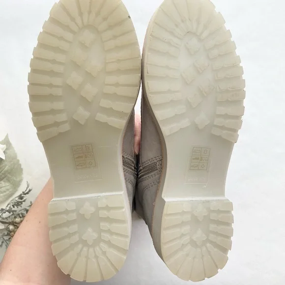 Dolce Vita Gray Whitny Suede Boots with Yellow Laces - Picture 9 of 10